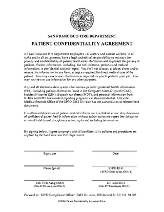 Forms Basic Patient Confidentiality Agreement
