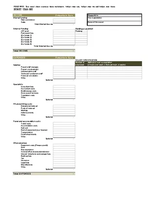 Forms Basic Project Budget Template