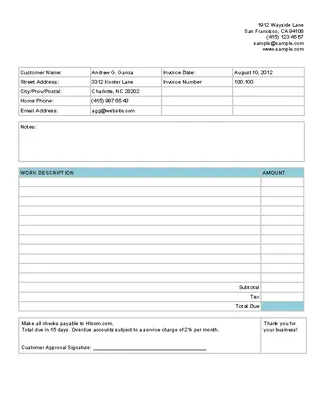 Forms Basic Service Invoice11