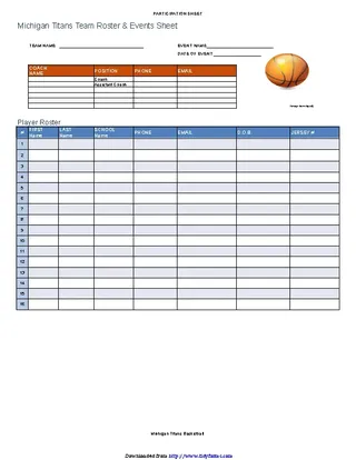 Forms Basketball Lineup Template