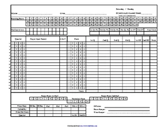 Basketball Scoresheet