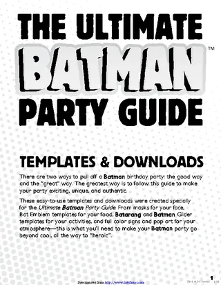Forms Batman Party Mask Template
