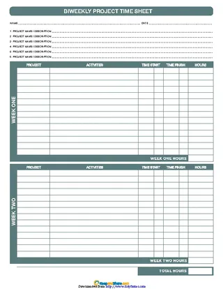 Forms Bi Weekly Project Timesheet