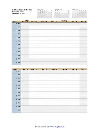 Forms Bi Weekly Schedule Template