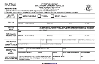 Forms Bill Of Sale Department Of Motor Vehicles