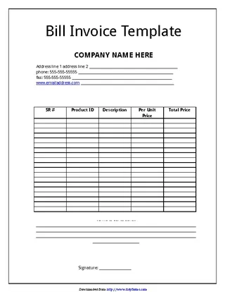 Forms Billing Invoice Template 2