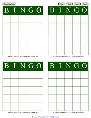 Forms Bingo Card Template 2