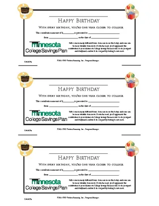 Forms Birthday Gift Certificate Template