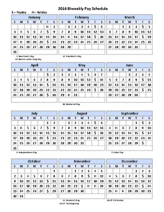 Biweekly Payroll Schedule Calendar Template