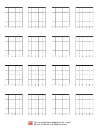 Blank Bass Guitar Chord Chart