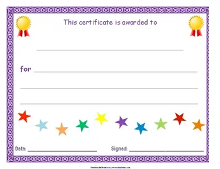 Forms Blank Certificate Purple Theme