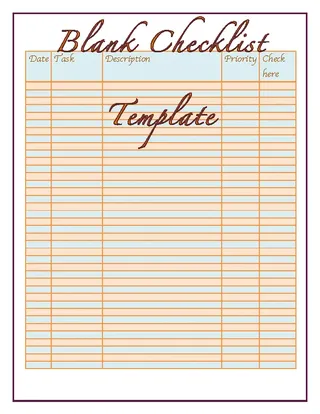 Forms Blank Checklist Template