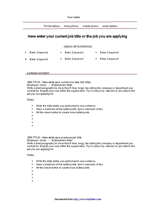 Forms Blank Cv Template Example 2