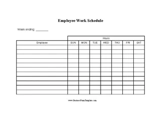 Forms Blank Employee Daily Work Schedule Template Word Doc