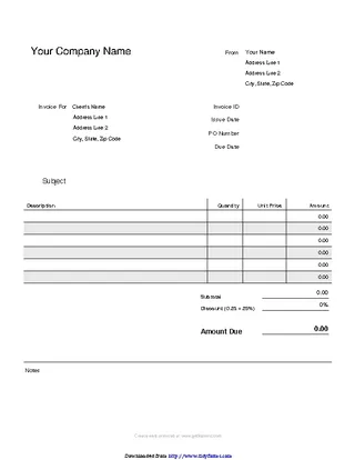 Forms Blank Invoice Template 1
