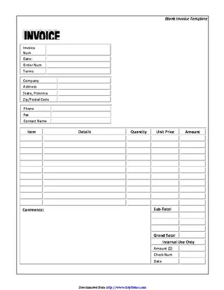 Forms Blank Invoice Template 4