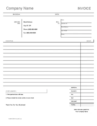 Forms Blank Invoice