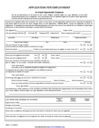 Forms Blank Job Application 2