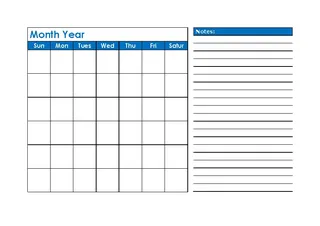 Forms Blank Monthly Calendar Template Download