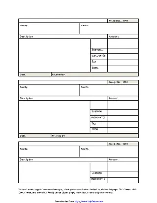 Forms Blank Receipt Template 2