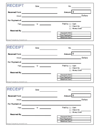 Forms Blank Receipt Template