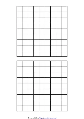 Forms Blank Sudoku Grid