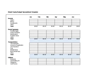 Forms Blank Yearly Budget Spreadsheet Template