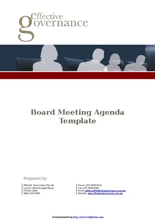 Forms Board Meeting Agenda Template 2