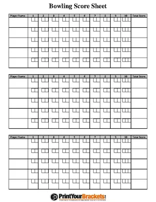 Forms Bowling Score Sheet 1