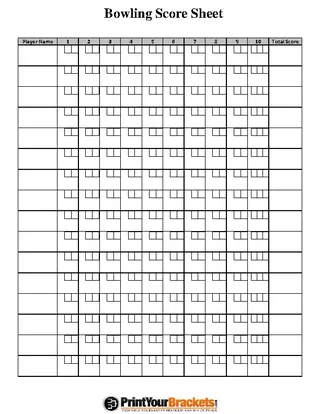 Forms Bowling Score Sheet 2