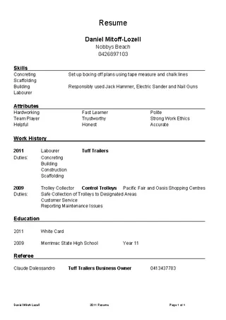 Forms Boxer Referee Resume
