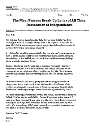 Forms Break Up Letter Declaration