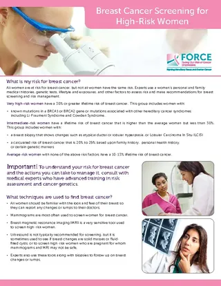 Forms Breast Cancer Screening Brochure Free Download
