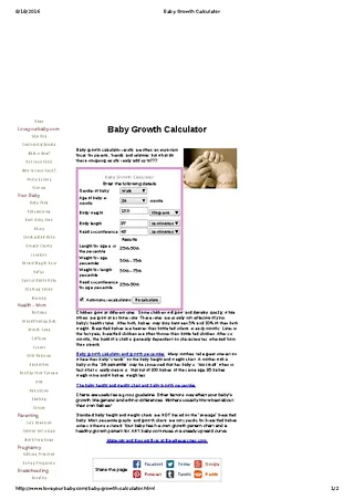 Forms Breastfed Baby Growth Calculator