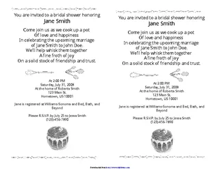 Forms Bridal Shower Invitation Template 1