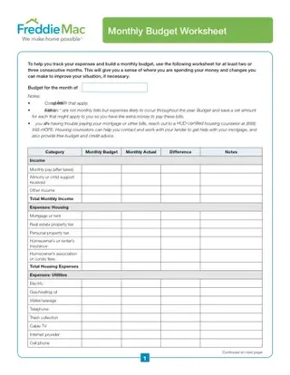 budget sheets pdf