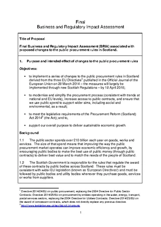 Forms Business And Regulatory Impact Assessment Template