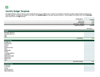 Forms Business Budget Template Excel