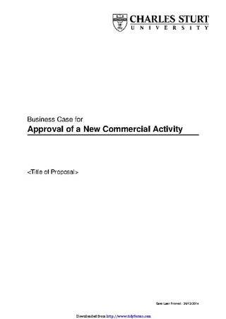 Forms Business Case For Approval Of A New Commercial Activity