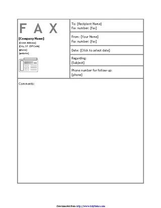 Forms Business Fax Cover Sheet