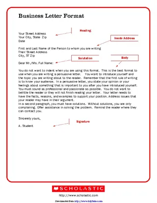 Forms Business Letter Format