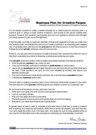 Business Plan For Creative People