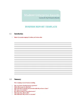 Business Report Template Word