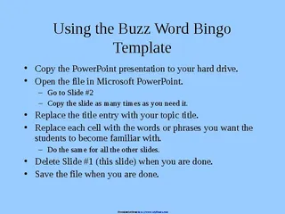 Forms Buzz Word Bingo Game Template