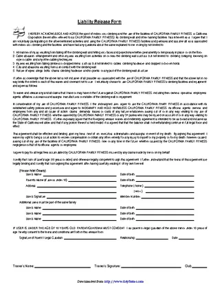 Forms California Liability Release Form 1