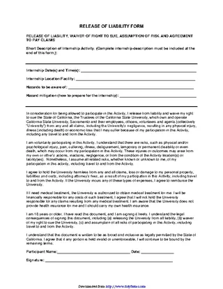 Forms California Liability Release Form 2