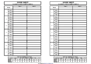 Canasta Score Sheet 2