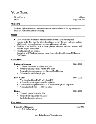 Forms Career Change Resume