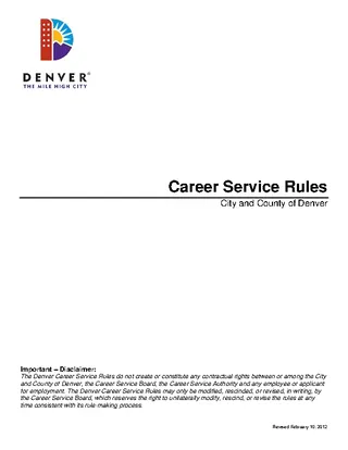 Forms Career Service Hr Rules Template