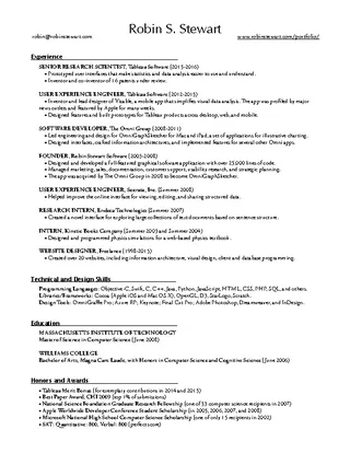 Career Summary One Page Template Example